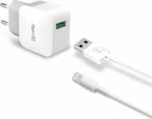 CELLY TRAVEL ADAPTER 2.4A KIT USB LIGHT CABLE WHITE