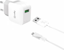 CELLY TRAVEL ADAPTER 2.4A KIT USB MICRO CABLE WHITE